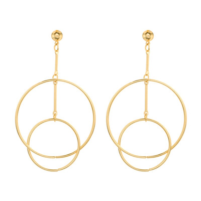 

Chic 1 Pair Fashion Hollow Metal Round Combination of Fashion Earrings Earrings Earrings for Women Jewelry