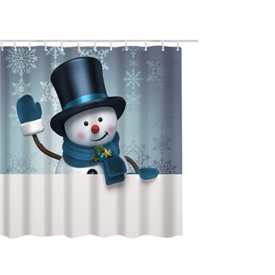 

Gobestart Christmas Waterproof Polyester Bathroom Shower Curtain Decor With Hooks 65x71