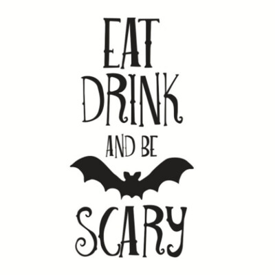 

Bat Engligh Letters EAT DRINK OR SCARY Halloween Wall Sticker Decal Removable PVC Paste Waterproof Wall Decor