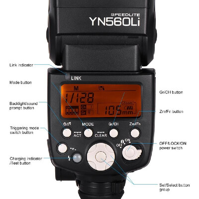

YONGNUO YN560Li Wireless Master Slave Flash Speedlite GN58 Ultrafast Charging Recycle System Supports USB Firmware Upgrade