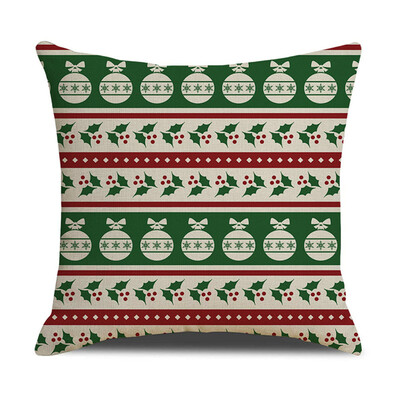 

Tailored Christmas Linen Skin Pillow Case Pillow Cushion Elk Snowflake Print 45×45CM