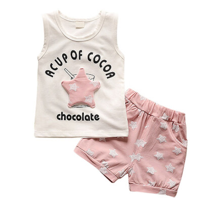 

2pcs Kids Baby Girls Summer Outfits Boys Tops Star Print Shorts Pants Clothes Sets Children Kid Cute Clothing