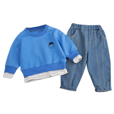 

Autumn New Baby Boy Clothes 0-4T Toddler Fashion Casual Cute Long Sleeve Cartoon Pattern Sweatshirt And Pants 2pcs Sets