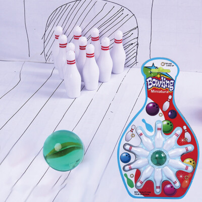 

YIWULA10 Bowling & 1 Marble Pinball Bowling Toy Indoor Party Game Child Kid