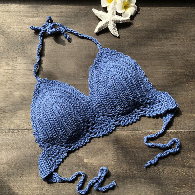 

Sexy Women Summer Beach Beachwear Bikini Bra Knitted Weaven