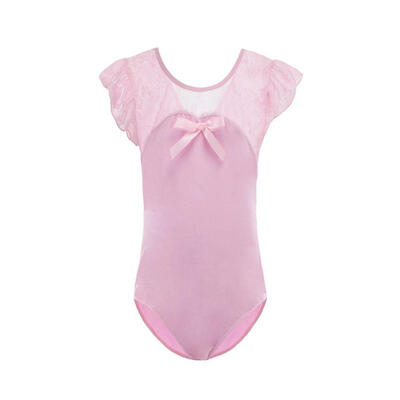 

2019 New Toddler Girls Lace Ruffle Flutter Sleeve Gymnastics Ballet Dance Leotard Top One-Piece Bodysuit Ballerina Dancewear