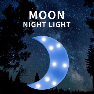 

Gobestart Lucky Decorative LED Moon Night Light Birthday Party Holiday Decoration