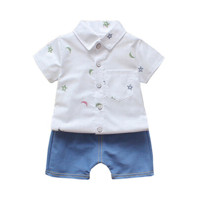 

2019 Childrens Sets Summer Boys Casual Blouse Short Pant Set for Kids Boys 1-4Y Fashion Clothes Sets
