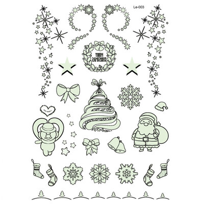 

Christmas Luminous Temporary Tattoo Stickers Party Decoration Christmas Carnival Party New Year Decor Christmas Decorations 1Pcs