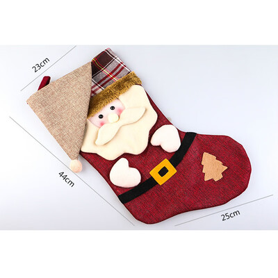 

Christmas Xmas Sock Hang Home Decor Santa Claus Snowman Deer Gift Bag Holder