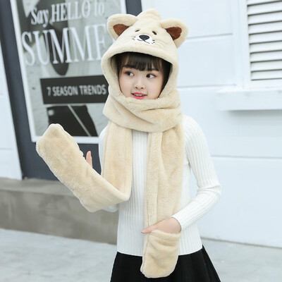 

3 In 1 Baby Winter Warm Fleece Hood Scarf Snood Pocket Hats Gloves Keep Warm Fashion Accessories