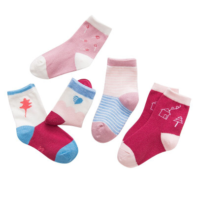 

5 PairSet Autumn Baby Socks Cotton Girl Boy Kids Warm Socks Cute Striped Print Soft Socks Cotton Leg Warmers