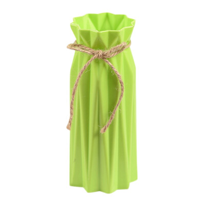 

1PC Plastic Origami Vase With Twine Portable Household Dried Flower Arrangement Container For Desktop Nordic Decoration