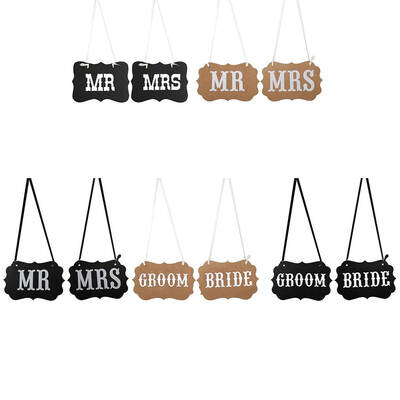 

2Pcsset Mr Mrs Bride Groom Letters Sign Banner DIY Decor Photo Prop Wedding Decoration Chair Decor
