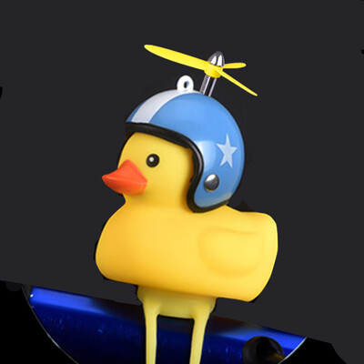 

1PC Cartoon Silica Little Duck Shape Bicycle Bells Shining Mountain Bike Handlebar Duck Bell Yellow Rotary Paddle Helmet Light Z