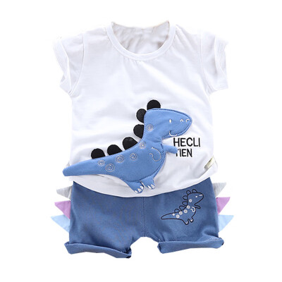 

Dinosaur Baby Boys Clothes set Short Sleeve Print T-shirtCartoon Shorts Children Casual Outfits Kids Clothes Sets