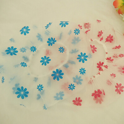 

Elastic Waterproof Adult Shower Cap PE Floral Bath Hat Bathing Washing Face Makeup Accessories