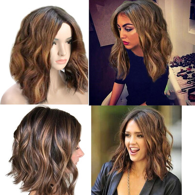 

Tailored Short Wavy Bobo Human Hair Rose net Wig Glueless Front Wigs Black Women