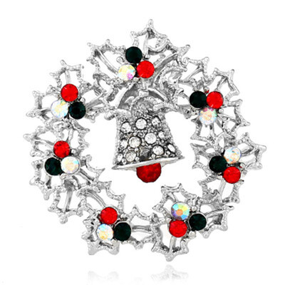 

2019 Christmas Brooch New Diamonds Alloy Jewelry Europe&The United States Retro Fine Bell Pin