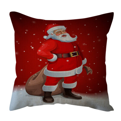 

Tailored 18 Xmas Cotton Pillow Case Linen Cushion Cover Merry Christmas Home Decoration