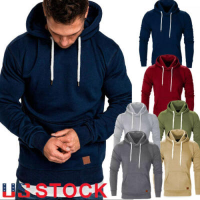 

Mens Warm Hoodie Hooded Sweatshirt Coat Jacket Outwear Jumper Winter Sweater A1