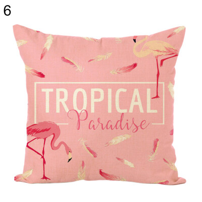 

Flower Flamingo Square Throw Pillow Case Cushion Cover Sofa Bed Car Office Decor