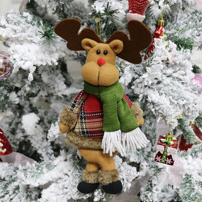 

Gobestart Christmas Ornament Santa Snowman Reindeer Toy Doll Hang Party Decoration