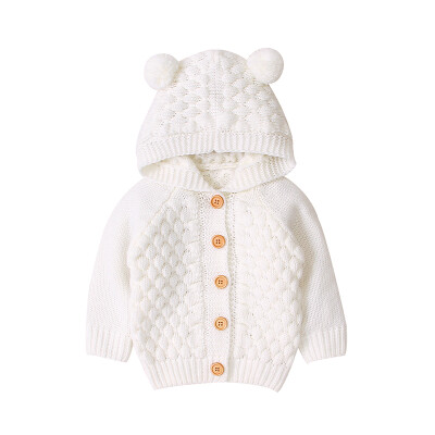 

Baby Girls Outerwear Coats New Cute Cartoon Bear Cotton Knit Cardigan Kids Clothes Baby Boys Knitted Coat Girl Boy Clothes