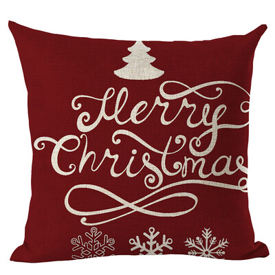 

〖Follure〗Merry Christmas Pillow Cases Linen Sofa Cushion Cover Home Decor Pillow Core