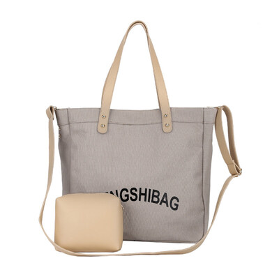 

Fashion Women Canvas Large Capacity Shoulder Crossbody Bag Handbag with Clutch
