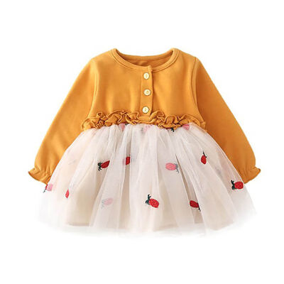 

Kids Dresses For Girls Long Sleeve Winter Baby Girl Clothes Baby Dress Princess Children Girl Mesh Dresses Lovely