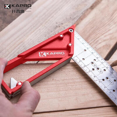 

Israel KAPRO stainless steel square ruler hole ruler 45 degrees 90 degrees carpentry ruler marking steel ruler line angle