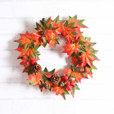 

Tailored Pine Fruit Maple Leaf Fall Door Wreath Door Wall Ornament Thanksgiving Day