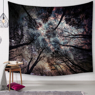 

Toponeto Misty Forest with Mountains Tapestry Fog 3D Vision Nature Tree Tapestry