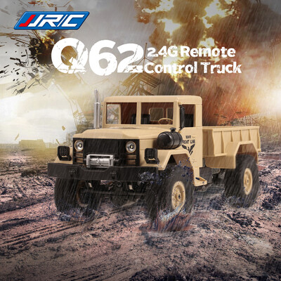 

JJRC Q62 116 RC Car Off-Road Military Truck 24G 4WD Car w Head Lights 500g Load RC Pickup Car Gift for Kids Adults