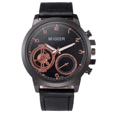 

〖Follure〗MIGEER High-End Fashion Mens Stainless Steel Watch Analog Alloy Quartz Watch