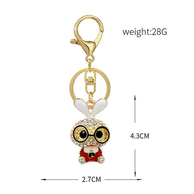 

Animal Style Alloy Crystal Rhinestone Key Chain Hollow Shining Key Ring with Clip Hook Handbag Purse Car Pendant Ornament Decor--R