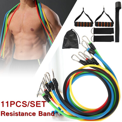 

11pcs Set Unisex Resistance Bands Yoga Exercise Stretch Bands Fitness Equipment Elastic Pull Rope Training Fitness