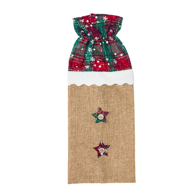 

Tailored Red Wine Bottle Cover Bags Snowman Santa Claus Christmas Decoration Sequins Xmas