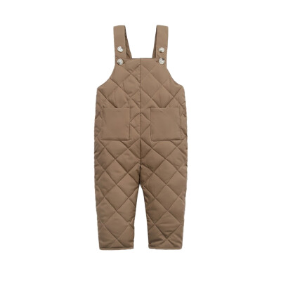 

Autumn Winter Baby Boy Girl Suspender Pants Children Cotton Solid Pattern Cotton Pants Overalls Trousers