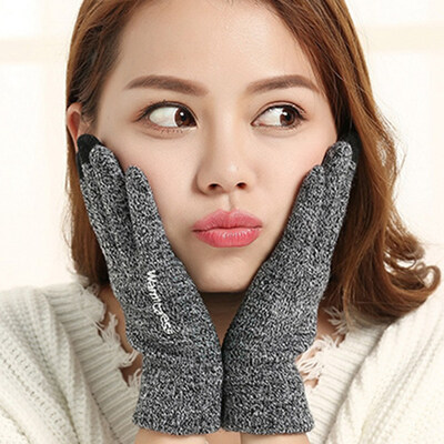 

Men Women Full Finger Touch Screen Winter Warm Open-palm Lined Thermal Gloves