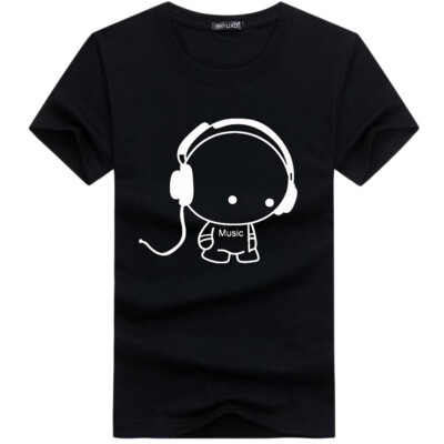 

High Quality Men Headset Cartoon Printed T Shirts Fashion Casual T Shirt Men Brand T-shirt Tee Shirt Plus Size