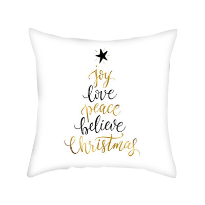 

〖Follure〗Gold Merry Christmas Pillow Cases Nordic Sofa Cushion Cover Home Decoration
