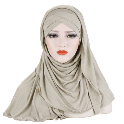 

Women Scarf Muffler Bubble Solid Muslim Hijab Head Scarves Wrap Shawl