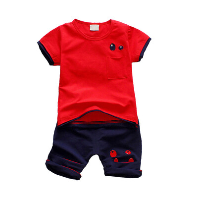 

Summer Baby Boys Clothes Short Sleeve Cartoon Eyes Print Tops T-shirt Shorts Toddler Casual Outfits Sets