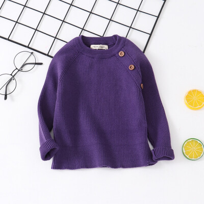 

Children Kids Sweater Winter Warm Baby Boy Girl Clothes Button Design Knitted Cotton Outerwear Clothes 1-6T