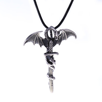 

Fashion Luminescence Necklace Retro Cross Dragon Pendant COOL