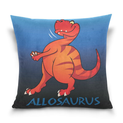 

ALAZA Throw Pillow Cover 16 X 16 inch Cushion Cover with Cute Dinosaurs Printed Pillowcase