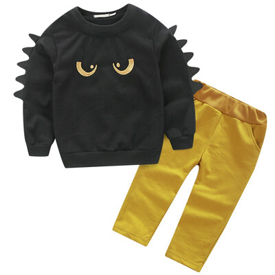 

2017 Autumn Winter Baby Boy 2 Pcs Set O-Neck Long Sleeves Pullover Sweatshirt Top Long Pants Suit Kids Outfit Clothing j2