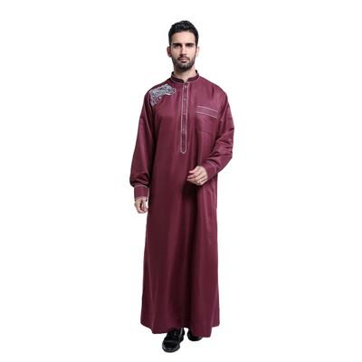 

Multicolor Button Printing Saudi Thobe Men Galabeya Thoub Abaya Robe Dishdasha Arabic Kaftan Muslim Cloth Of Men S1